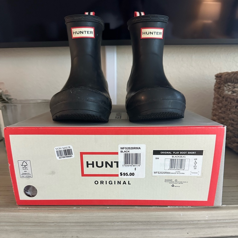 Hunter Black Ankle Rain Boots